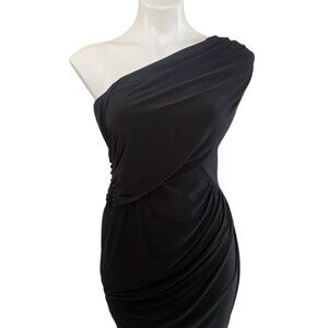 Soprano Black One-Shoulder Cocktail Dress Casual Dressy Wedding Event Juniors